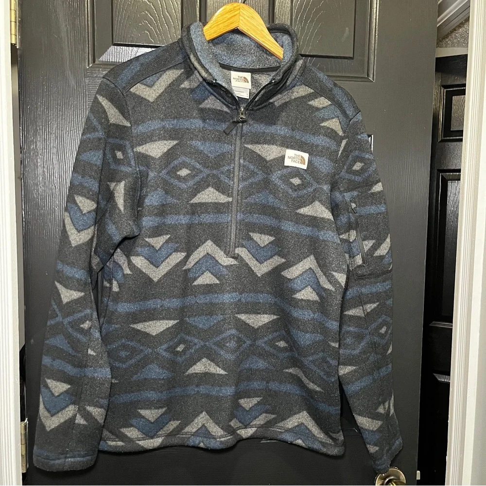 North Face Men’s Textured Cap Rock Southwest Patterned 1/2 Zip Pullover Size M - Picture 1 of 8